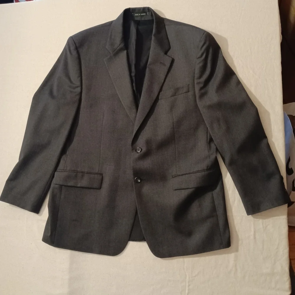 Lauren Ralph Lauren Men's Dark Gray Suit Jacket Blazer 100% Wool‎ – Size 44R